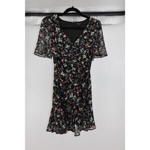 Shinestar Floral Flutter Sleeve Dress Size S Women's